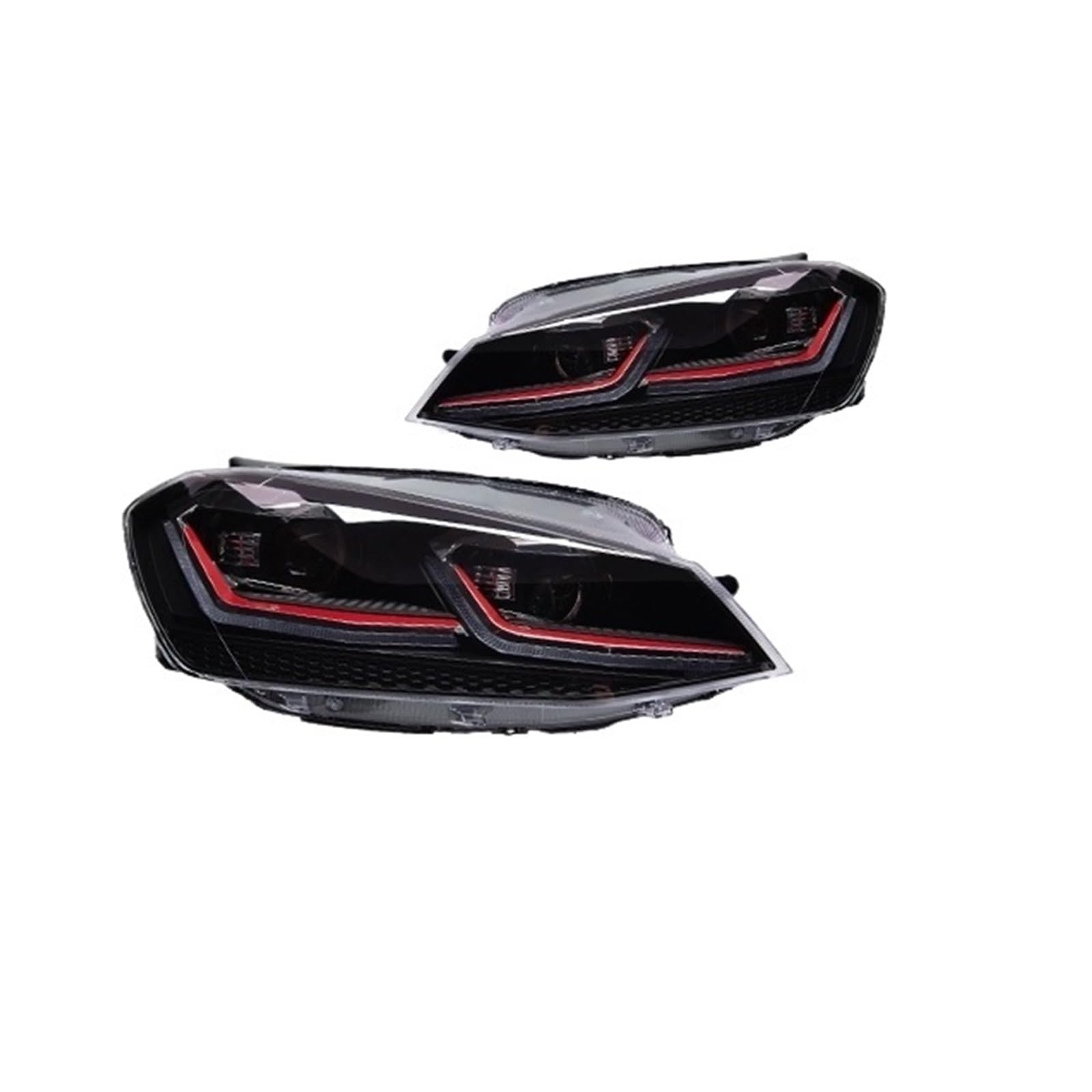 CBXPXVXP 2 PCS-Modell Kompatibel for VW Golk7 Golf 7 MK7 Upgrade 7.5 Design 2013-2017 Scheinwerfer Scheinwerfer Dual Projektor Facelift(RED light,For Right Hand) von CBXPXVXP
