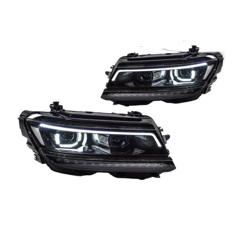 CBXPXVXP Auto-Styling-Scheinwerfer Kompatibel for VW Tiguan 2017-2021 DRL Hid Head Lampe Angel Eye Bi Xenon Strahl Zubehör von CBXPXVXP