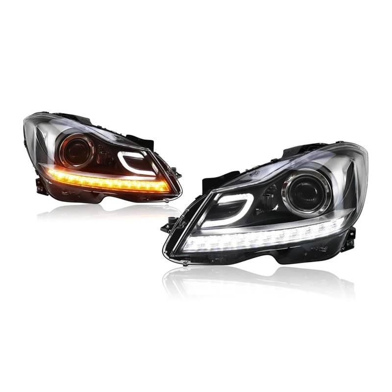 CBXPXVXP Autoscheinwerfer Kompatibel for Benz C-Klasse W204 2011-2013 Autolampen Tagfahrlicht Dynamische Blinker Autozubehör von CBXPXVXP