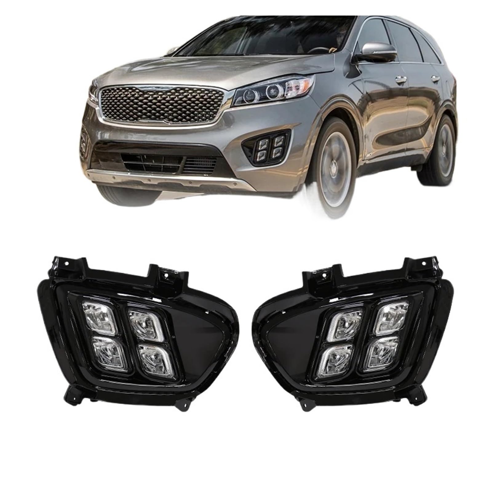 CBXPXVXP Nebelscheinwerfer Kompatibel for KIA Sorento 2015 2016 2017 Auto DRL Tagfahrlicht US Asia Typ Frontstoßstangenscheinwerfer Autozubehör(US Model) von CBXPXVXP