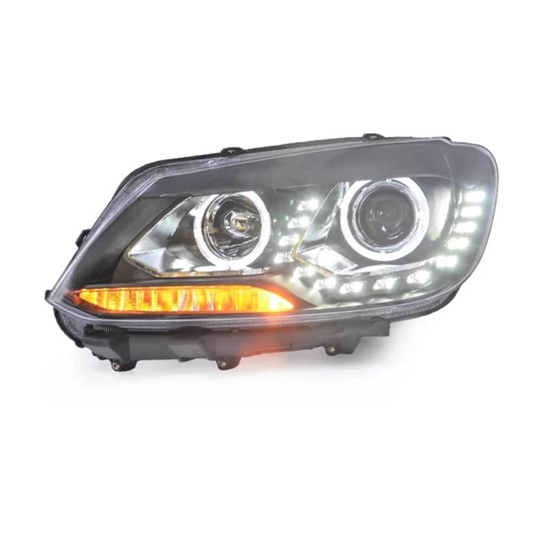 CBXPXVXP Scheinwerfer Kompatibel for VW Touran 2011-2015 Scheinwerfer Blinker Front Lampe DRL Angel Eyes Design Zubehör(High and low beam) von CBXPXVXP