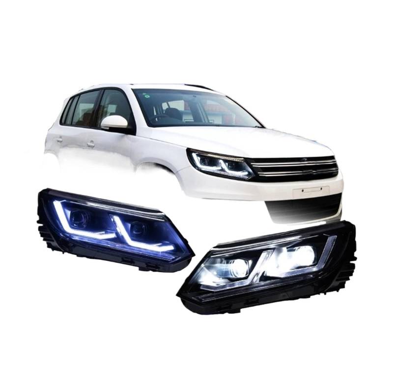 CBXPXVXP Scheinwerfer kompatibel for VW Tiguan Scheinwerfer 2013–2017 Scheinwerfer Tiguan DRL Blinker Angel Eye Projektorlinse(RHD) von CBXPXVXP