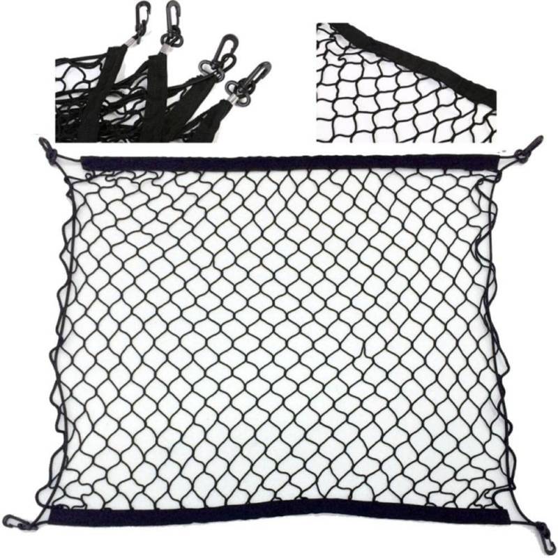 4 Haken Kofferraum Gepäcknetz Mesh Aufbewahrungsorganizer, 70 x 70 cm（27.5x27.5in） Autonetz,Für BMW X7 X1 M760Li 740Le iX3 i3s i3 635d 120d 120i von CcacHe