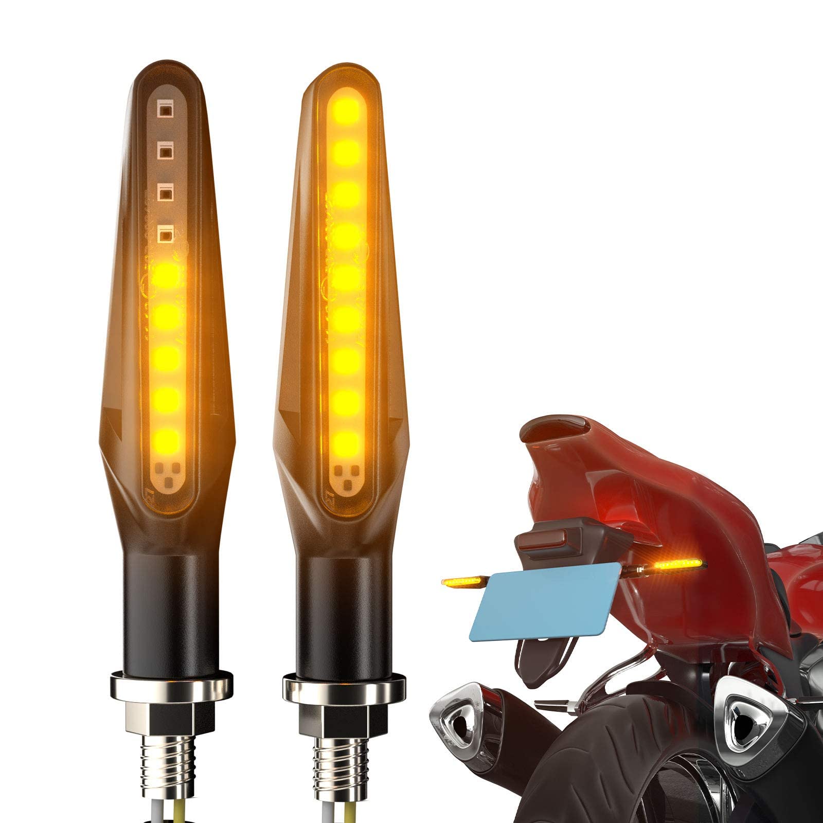CCAUTOVIE LED Blinker Motorrad E Geprüft Universal Tagfahrlicht Mit Lauflicht Bernstein E24, 2 Stück CCAUTOVIE LED Blinker Motorrad E Geprüft Universal Tagfahrlicht Mit Lauflicht Bernstein E24, 2 Stück von ARZER