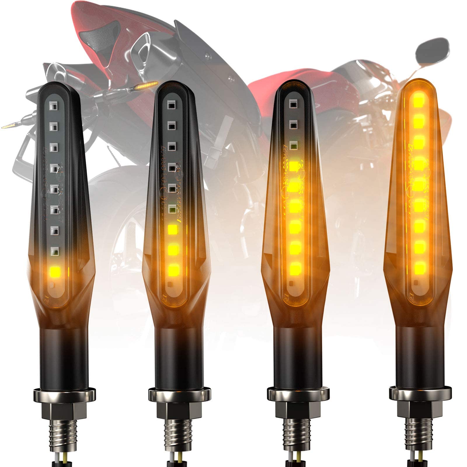 CCAUTOVIE LED Blinker Motorrad E Geprüft Universal Tagfahrlicht Mit Lauflicht Bernstein E24, 4 Stück CCAUTOVIE LED Blinker Motorrad E Geprüft Universal Tagfahrlicht Mit Lauflicht Bernstein E24, 4 Stück von PGONA