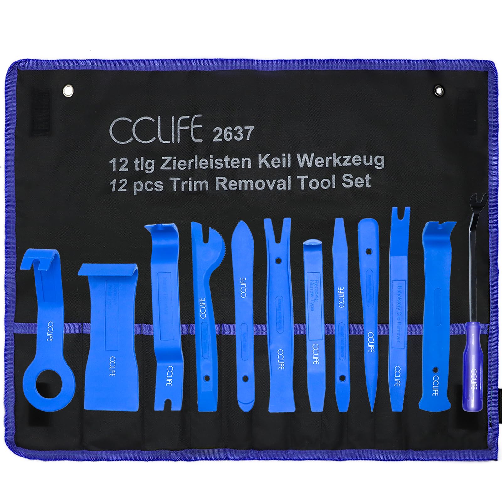 CCLIFE 12tlg Auto Demontage Werkzeug Set PP PA+ Zierleistenkeile Innenraum Verkleidung Türverkleidung von CCLIFE