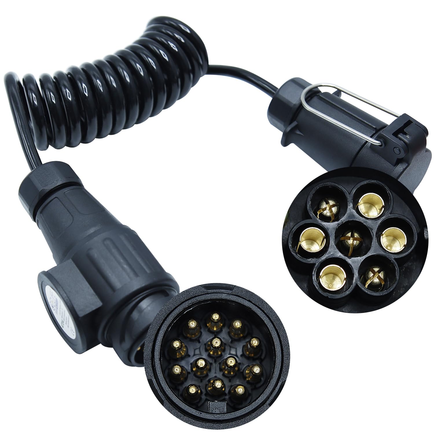 CCLIFE 2.0m 13-polig auf 7 Polig Adapter Stecker Verbindung Verlängerungskabel Spiralkabel Anhängerkabel Adapter für Anhänger Bootstrailer PKW TreckerPKW-Anhänger Caravan Wohnwagen CCLIFE 2.0m 13-polig auf 7 Polig Adapter Stecker Verbindung Verlängerungskabel Spiralkabel Anhängerkabel Adapter für Anhänger Bootstrailer PKW TreckerPKW-Anhänger Caravan Wohnwagen von CCLIFE