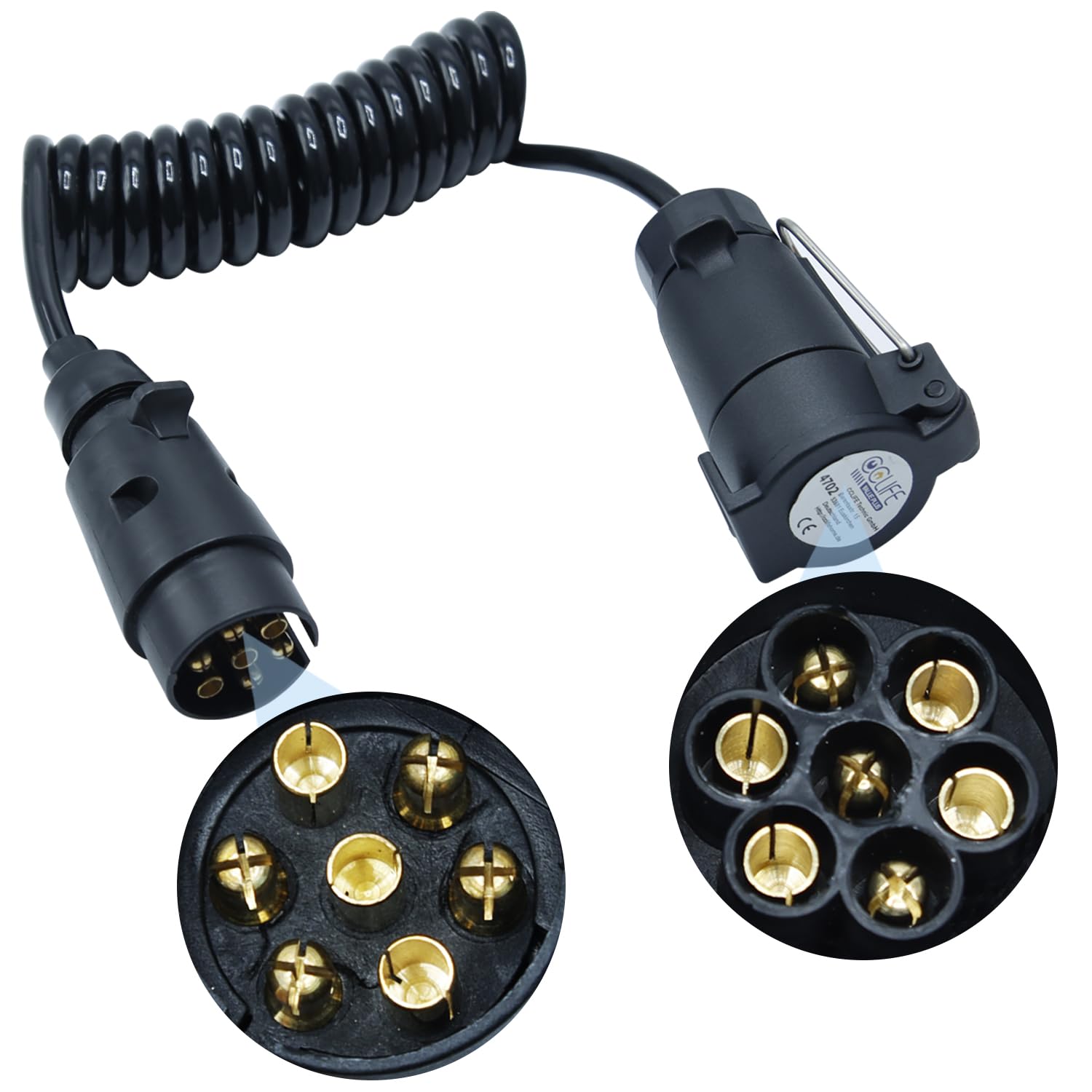 CCLIFE 2.0m 7-polig auf 7 Polig Adapter Stecker Verbindung Verlängerungskabel Spiralkabel Anhängerkabel Adapter für Anhänger Bootstrailer PKW TreckerPKW-Anhänger Caravan CCLIFE 2.0m 7-polig auf 7 Polig Adapter Stecker Verbindung Verlängerungskabel Spiralkabel Anhängerkabel Adapter für Anhänger Bootstrailer PKW TreckerPKW-Anhänger Caravan von CCLIFE