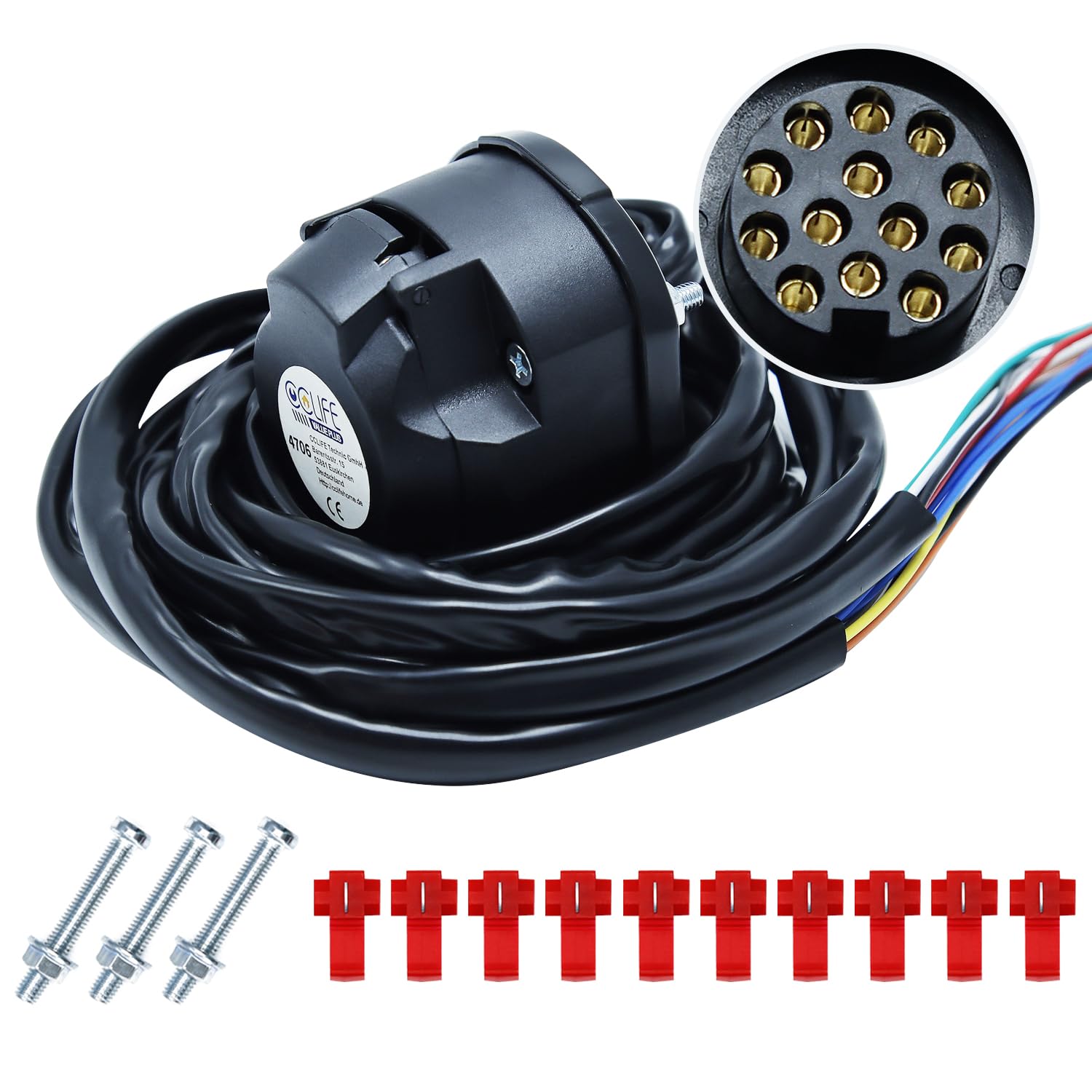 CCLIFE Anhänger kabelsatz für Anhänger 13 Polig mit Kabel 2m Vorverdrahtet Universal Anhängerkabel CCLIFE Anhänger kabelsatz für Anhänger 13 Polig mit Kabel 2m Vorverdrahtet Universal Anhängerkabel von CCLIFE