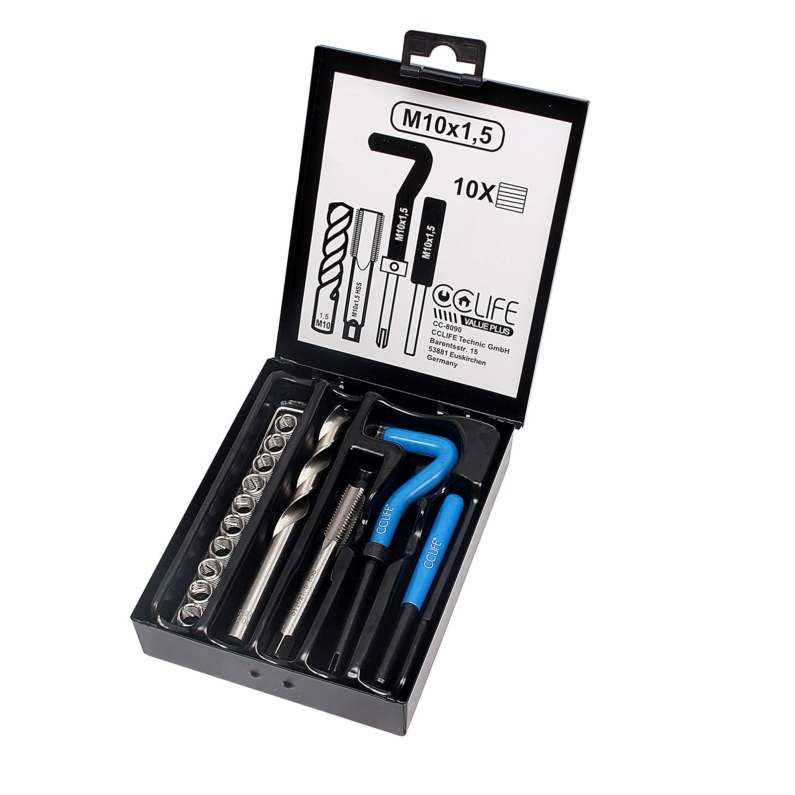 CCLIFE Gewindereparatur Gewinde Reparatur Satz M5 M6 M8 M10 M12 M14 zum Auswahl | Einsätze Hülsen, Größe:M10 X 1.5 CCLIFE Gewindereparatur Gewinde Reparatur Satz M5 M6 M8 M10 M12 M14 zum Auswahl | Einsätze Hülsen, Größe:M10 X 1.5 von CCLIFE