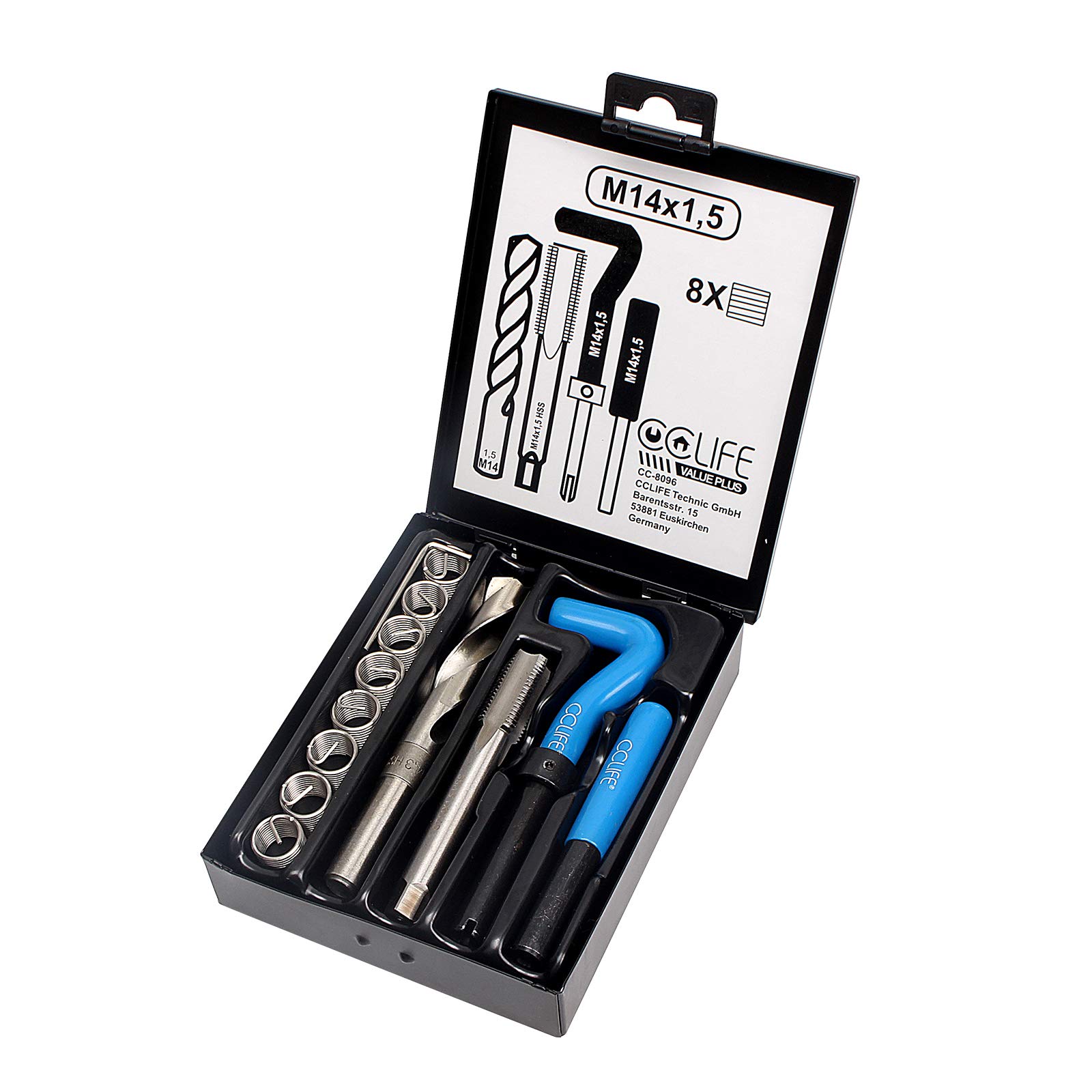 CCLIFE Gewindereparatur Gewinde Reparatur Satz M5 M6 M8 M10 M12 M14 zum Auswahl | Einsätze Hülsen, Größe:M14 X 1.5 CCLIFE Gewindereparatur Gewinde Reparatur Satz M5 M6 M8 M10 M12 M14 zum Auswahl | Einsätze Hülsen, Größe:M14 X 1.5 von CCLIFE