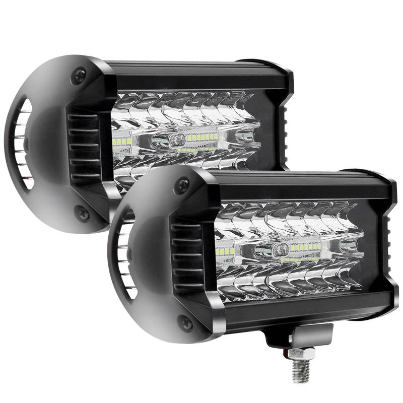 CCLIFE Led Arbeitsscheinwerfer 12V Scheinwerfer 120W*2 Auto Traktor 7 Zoll IP67 Offroad 6500K Wasserdicht Arbeitslicht Spotlight für SUV UTV ATV LKW, 2 Stück 16x8x7cm CushHom von CCLIFE