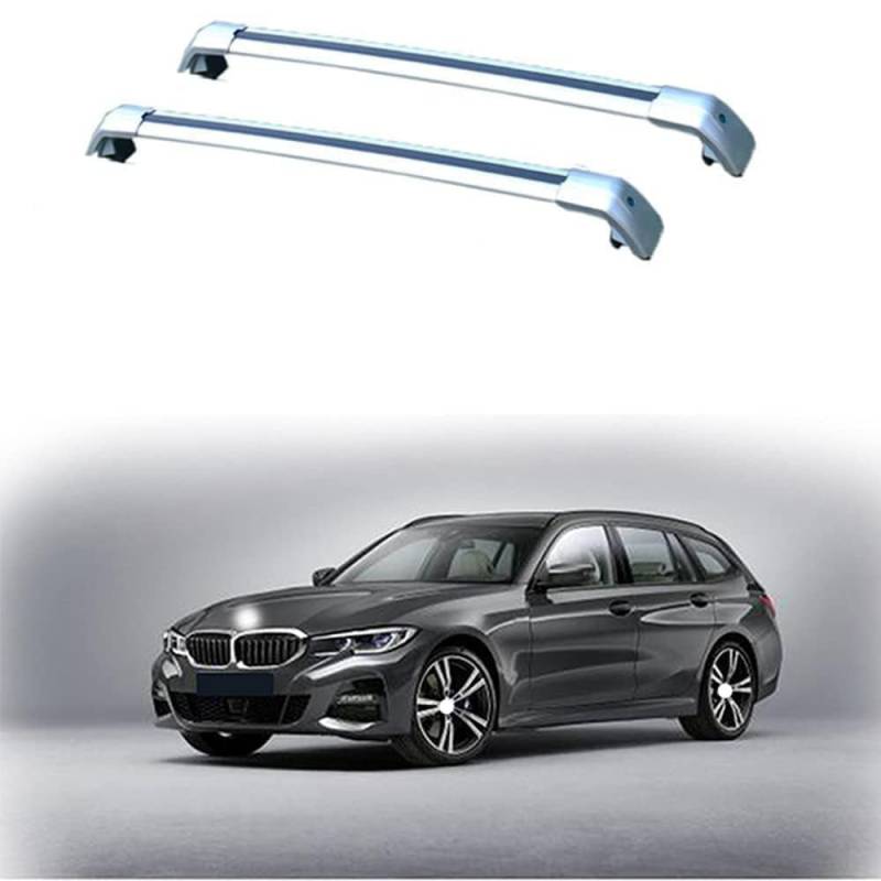 2 Stück für BMW 3-Ser Touring 5-dr Estate 2020-2023 G21 Aluminium Dachträger Relingträger,Dachgepäckträger Alu Relingträger,A von CCLXWY