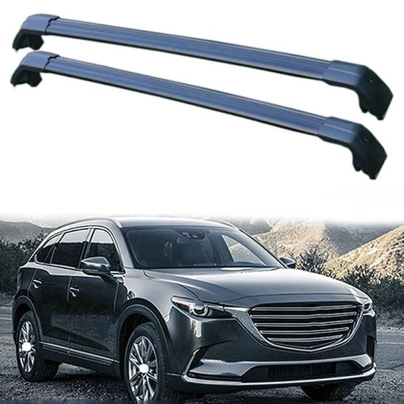 2 Stück für CX-9 5-dr SUV 2016-2020 Aluminium Dachträger Relingträger,Dachgepäckträger Alu Relingträger,B von CCLXWY