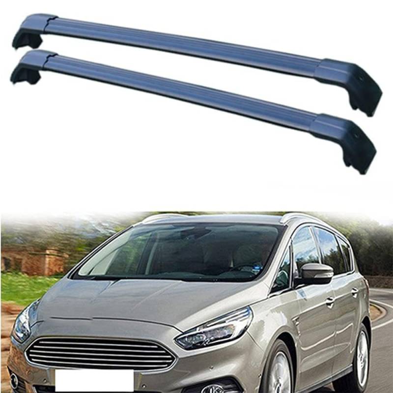 2 Stück für Ford S-MAX 2015-2020 Aluminium Dachträger Relingträger,Dachgepäckträger Alu Relingträger,B von CCLXWY
