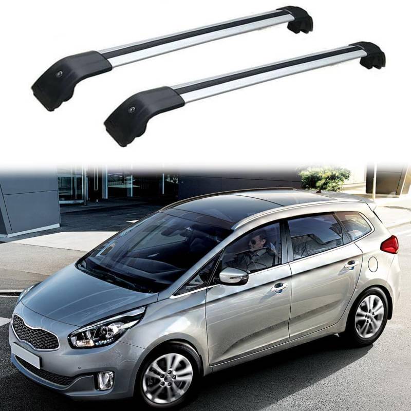 2 Stück für KIA Carens 5-dr MPV MK3 2013-2020 Aluminium Dachträger Relingträger,Dachgepäckträger Alu Relingträger,C von CCLXWY