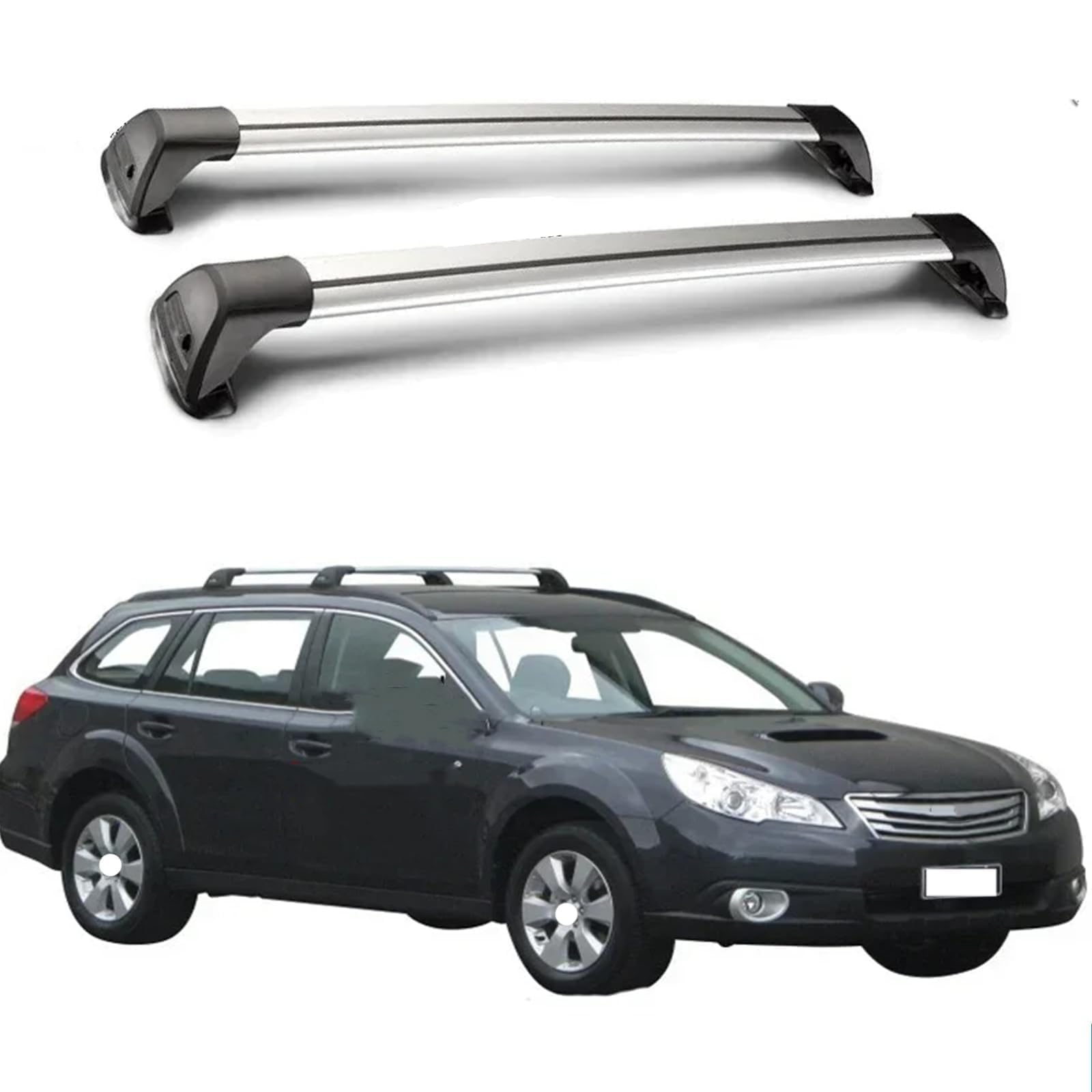2 Stück für Outback (BR) 2008-2014 Aluminium Dachträger Relingträger,Dachgepäckträger Alu Relingträger von CCLXWY