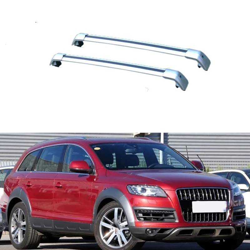 2 Stück für Q7 5 Door 4L SUV 2006-2015 Aluminium Dachträger Relingträger,Dachgepäckträger Alu Relingträger,A von CCLXWY