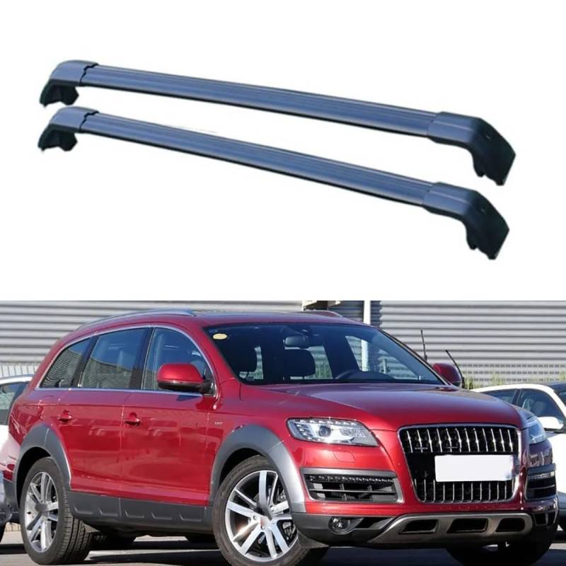 2 Stück für Q7 5 Door 4L SUV 2006-2015 Aluminium Dachträger Relingträger,Dachgepäckträger Alu Relingträger,B von CCLXWY