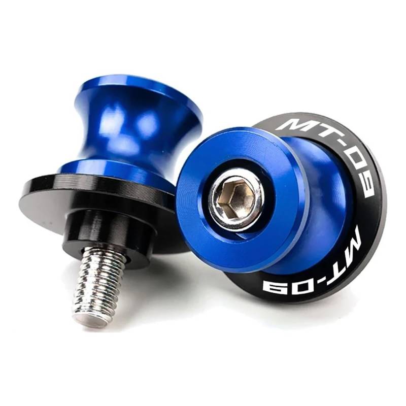 MOWOK Motorrad Zubehör Für MT09 MT 09 TRACER MT-09 SP 2014-2023 2024 2025 FZ09 M6 Bobbins Mounting Ständer Holder Ständeraufnahme Montageständer Schwingenadapter (Blau) von CCYYMOWOK