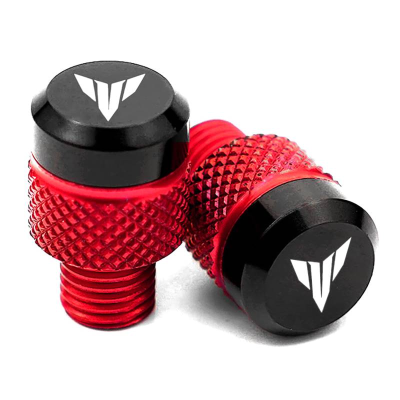 MOWOK M10 x 1,25 Aluminium Kappen Löcher Rückspiegel Motorrad Zubehör Für Yamaha MT 07 09 10 MT07 MT09 SP MT10 FZ07 MT25 MT125 XSR700 XSR900 Spiegel Verschluss Stecker (Rot) von CCYYMOWOK