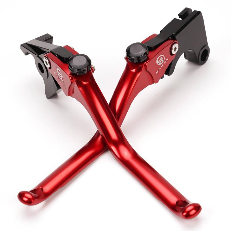 MOWOK Motorrad Einstellbare Kurze Brems- und Kupplungshebel für MT07 MT-07 FZ07 2014-2025 Zubehör Tenere 700 XSR 700/900 ABS FZ09 MT-09 TRACER 2015-2020 FZ8 FZ6R XJ6N XJ6 Diversion (Rot) von CCYYMOWOK
