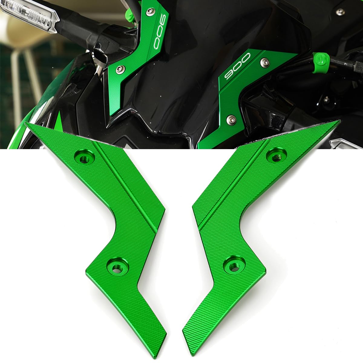 MOWOK Motorrad Zubehör für Kawasaki Z900 Z650 Z 900 650 ABS Z900SE 2020-2023 2024 2025 Aluminium Windschutzscheiben-Verkleidung, dekorative Abdeckung (Grün) MOWOK Motorrad Zubehör für Kawasaki Z900 Z650 Z 900 650 ABS Z900SE 2020-2023 2024 2025 Aluminium Windschutzscheiben-Verkleidung, dekorative Abdeckung (Grün) von CCYYMOWOK