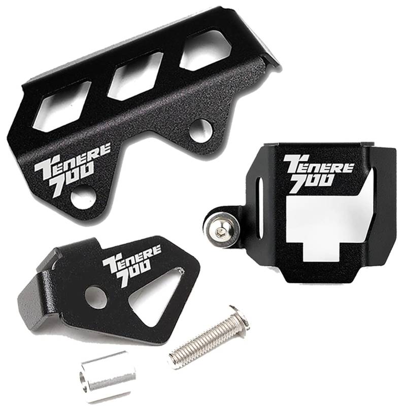 Für Yamaha TENERE 700 T700 2019 2020 2021 2022 2023 tenere700 Motorradzubehör Hintere Bremsflüssigkeitsbehälter + ABS-Sensorschutz + Fersenschutzabdeckung von CCYYMOWOK