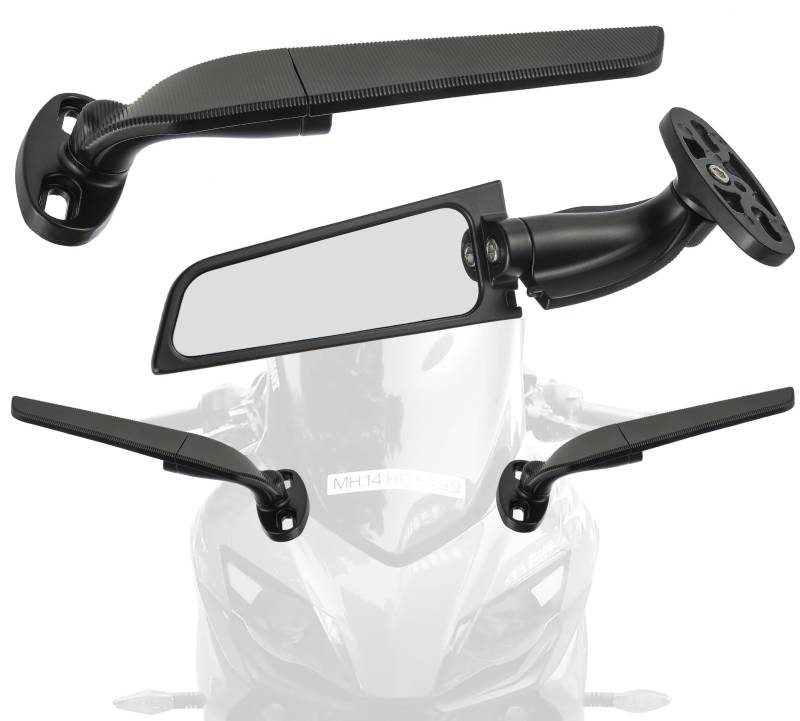 CDDCWZ Motorrad Spiegel, 2 Stück 360° Drehbarer Lenkerendenspiegel für Moped Roller Seitenspiegel von CDDCWZ