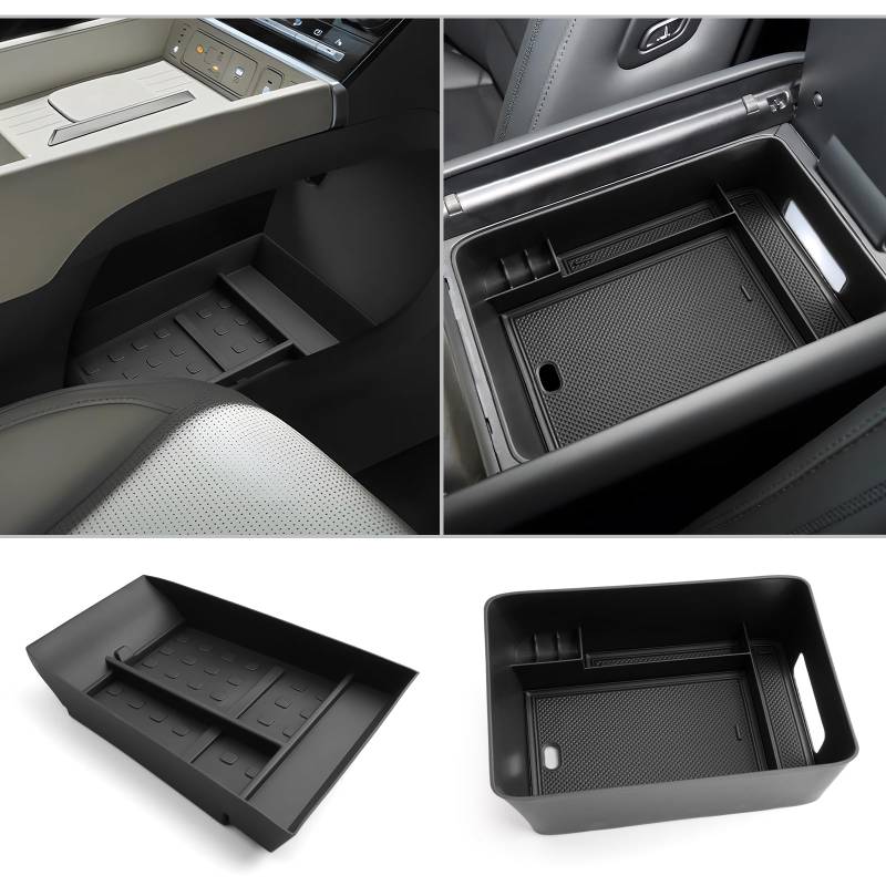 CDEFG 2 Stück passend für Santa Fe Mittelkonsole Organizer Tablett kompatibel mit 2024 Santa Fe SE SEL Limited XRT Kalligraphie Zubehör untere Konsole Organizer Armlehne Tablett von CDEFG