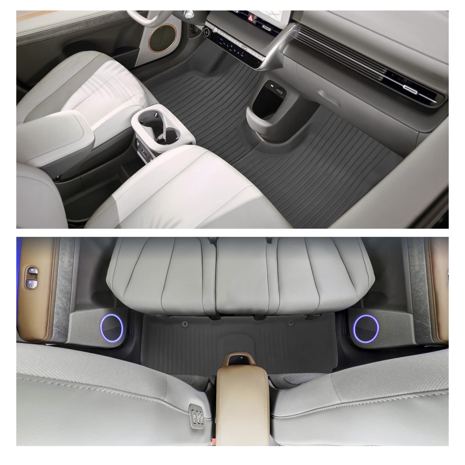 CDEFG Kompatibel mit Hyundai Ioniq 5 2021 2022 Fußmatten Fussmatten Auto Ioniq 5 Wasserdicht Einfach zu Säubern Premium Allwetter matten vorn+hinten Matten 3D Ioniq 5 Zubehör von CDEFG