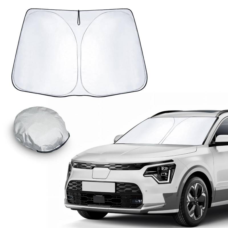 CDEFG Kompatibel mit Kia NIRO SG2 EV 2016-2024 2025 Sonnenschutz Abdeckungen Frontscheibe Sonnenschirm Die Vordere Schallwand Windschutzscheibe Auto Sonnenblende NIRO Hybrid PHEV 2024 Zubehör von CDEFG