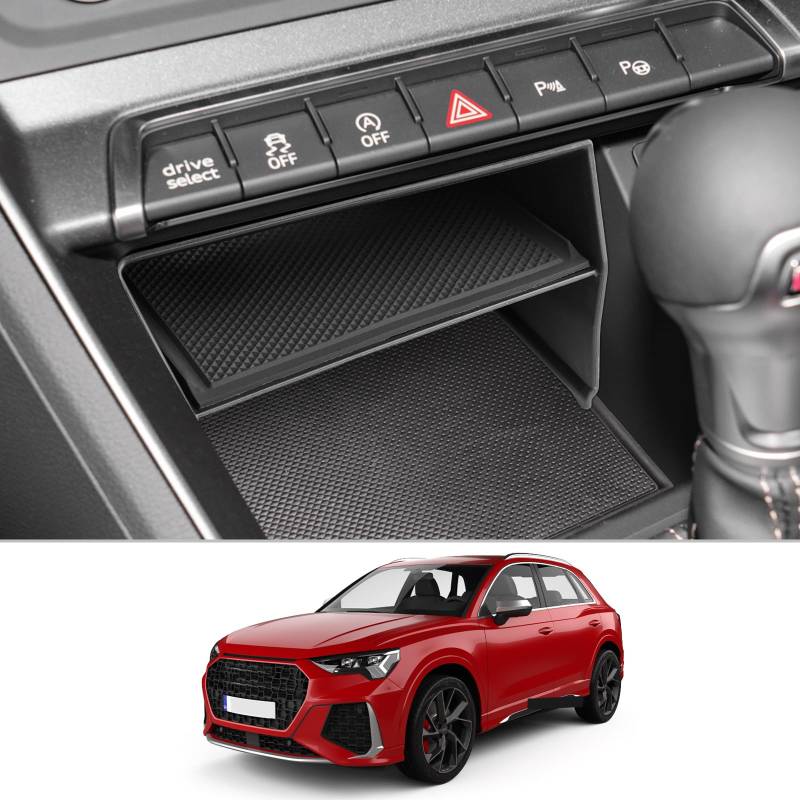 CDEFG Kompatibel mit Audi Q3 F3 2019-2022 2023 2024 Mittelkonsole Organizer Aufbewahrungsbox Q3 F3 Handschuhfach Unten die Mittelkonsole Q3 F3 mk2 Sportback 2024 Zubehör von CDEFG