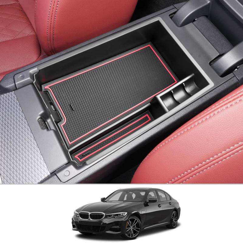 CDEFG Kompatibel mit BMW 3er G20 G21 2019-2024 / 4er G22 / i3 G28 i4 G26 2024 Facelift Mittelkonsole Organizer Aufbewahrungsbox Instrumententafel Aufbewahrung Auto Center Console Tray 3er 4er Zubehör von CDEFG