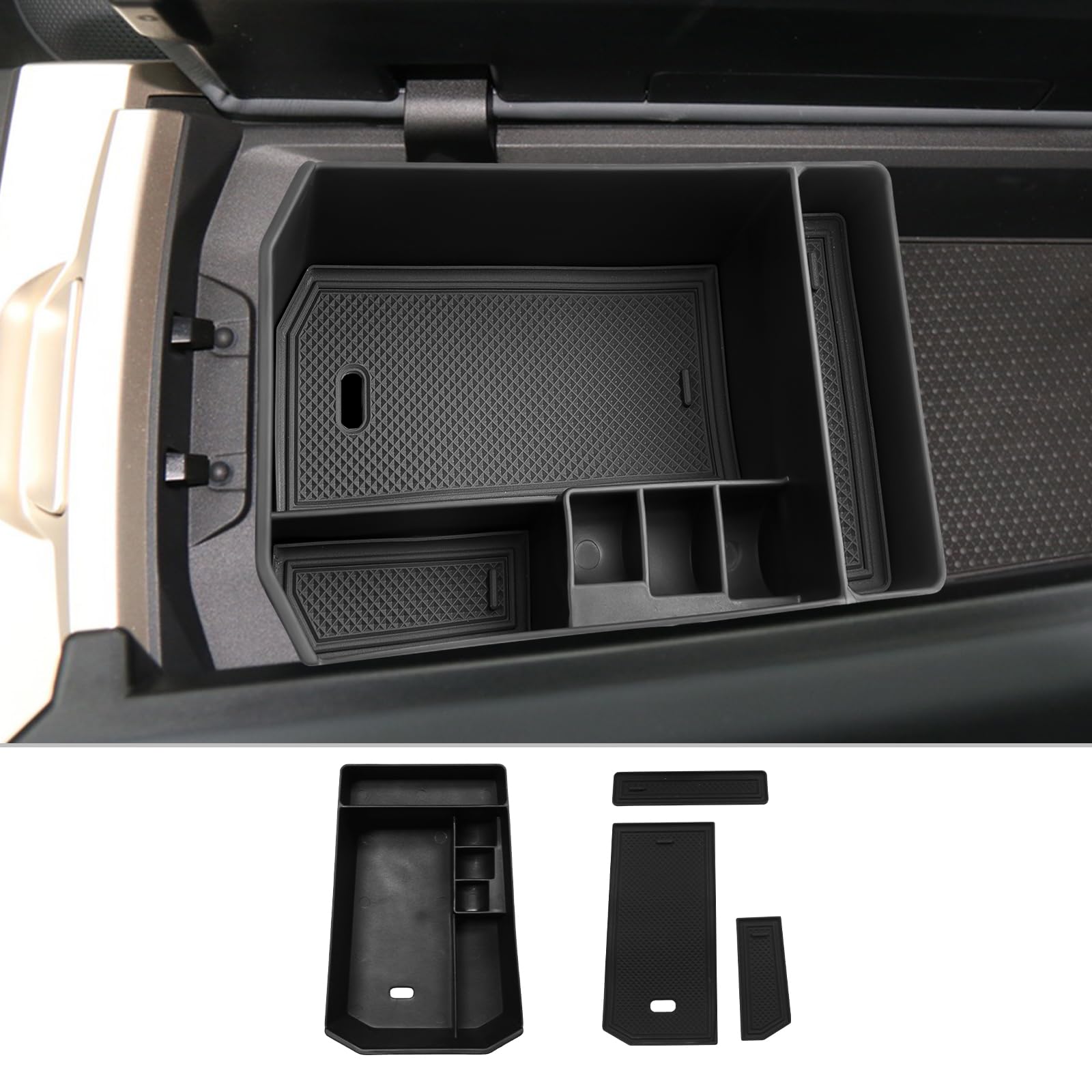 CDEFG Kompatibel mit BMW IX I20 EV 2022 2023 Mittelkonsole Armlehne Aufbewahrungsbox Armlehnen Organizer Handschuhfach iX Auto Center Console Tray iX 2023 xDrive40 xDrive50 Zubehör (Schwarz) von CDEFG