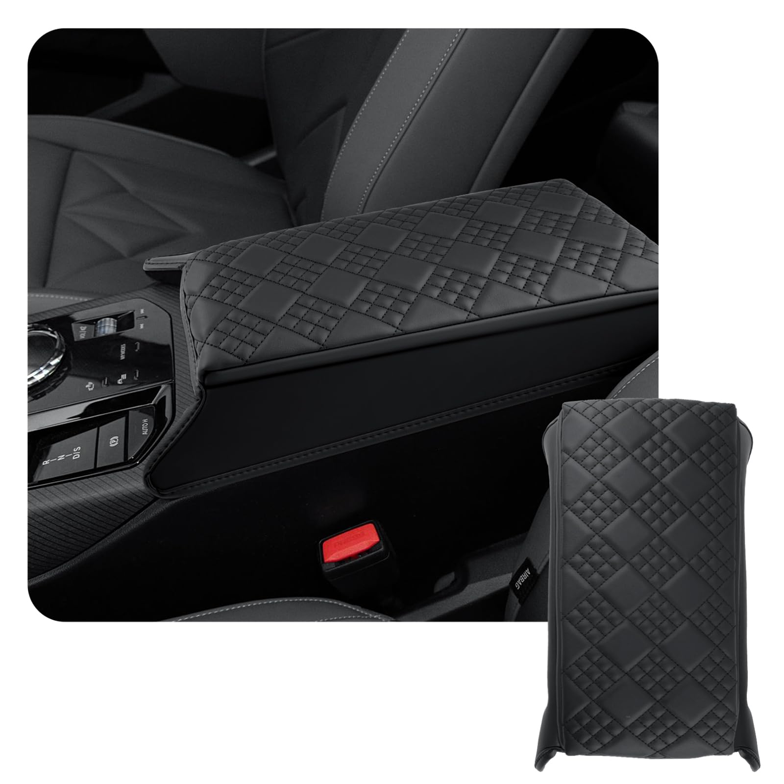 CDEFG Kompatibel mit BMW X3 G45 2025 2026 Facelift Mittelarmlehne Armlehnen Deckel Abdeckung Kratzschutz Mittelkonsole Kunstleder Armlehne Box Cover Auto X3 G45 2025 Zubehör (Verdickte Schwamm) von CDEFG