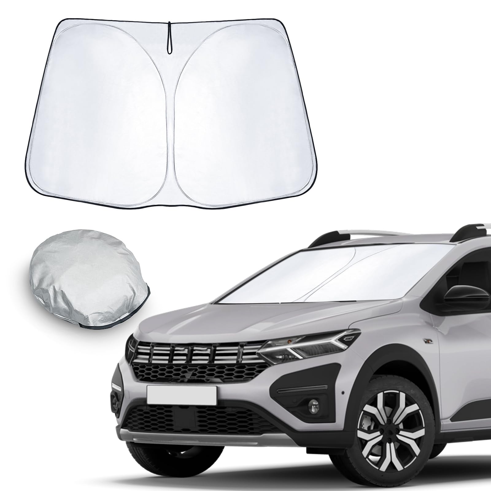CDEFG Kompatibel mit Dacia Sandero 3 / Sandero Stepway III/Jogger 2021-2024 2025 Sonnenschutz Abdeckungen Frontscheibe Sonnenschirm Auto Sonnenblende Sandero Zubehör CDEFG Kompatibel mit Dacia Sandero 3 / Sandero Stepway III/Jogger 2021-2024 2025 Sonnenschutz Abdeckungen Frontscheibe Sonnenschirm Auto Sonnenblende Sandero Zubehör von CDEFG
