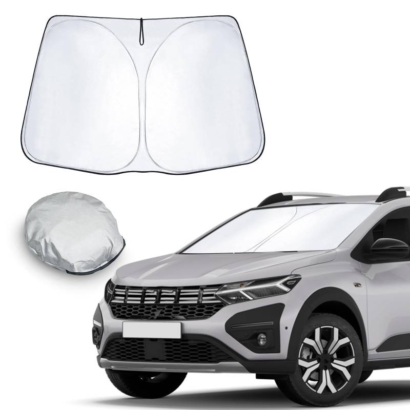 CDEFG Kompatibel mit Dacia Sandero 3 / Sandero Stepway III/Jogger 2021-2024 2025 Sonnenschutz Abdeckungen Frontscheibe Sonnenschirm Auto Sonnenblende Sandero Zubehör von CDEFG