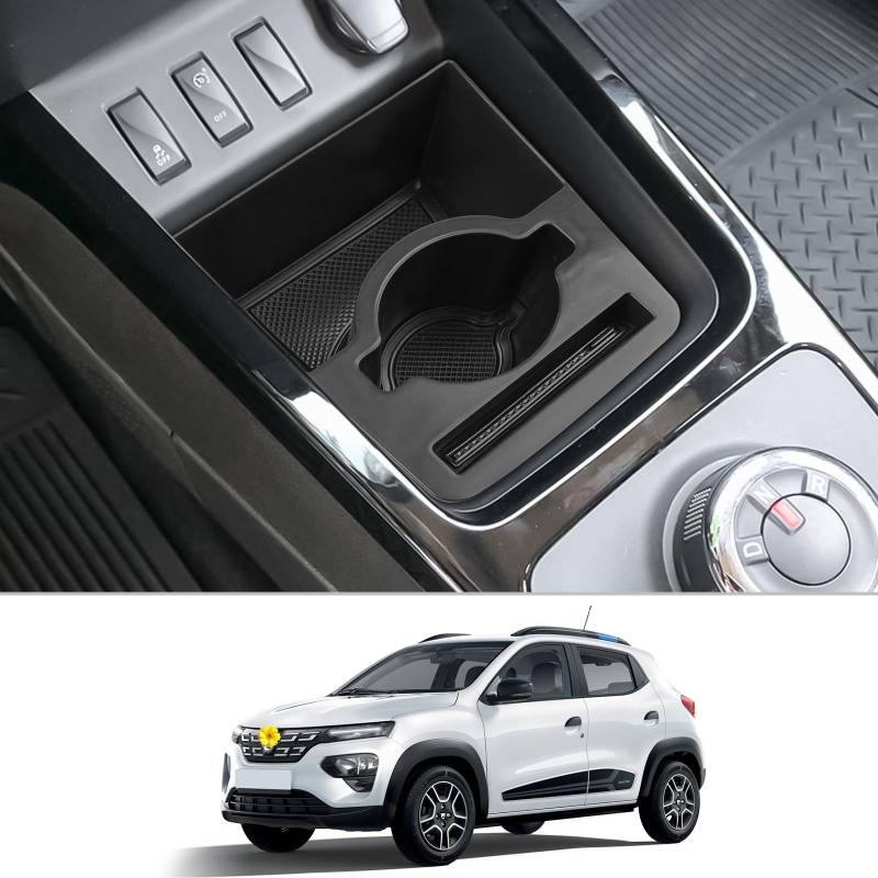 CDEFG Kompatibel mit Dacia Spring Electric EV 2021-2024 2025 Mittelkonsole Organizer Aufbewahrungsbox Spring EV Aufbewahrung Auto Center Console Getränkehalter Spring 2024 Zubehör von CDEFG