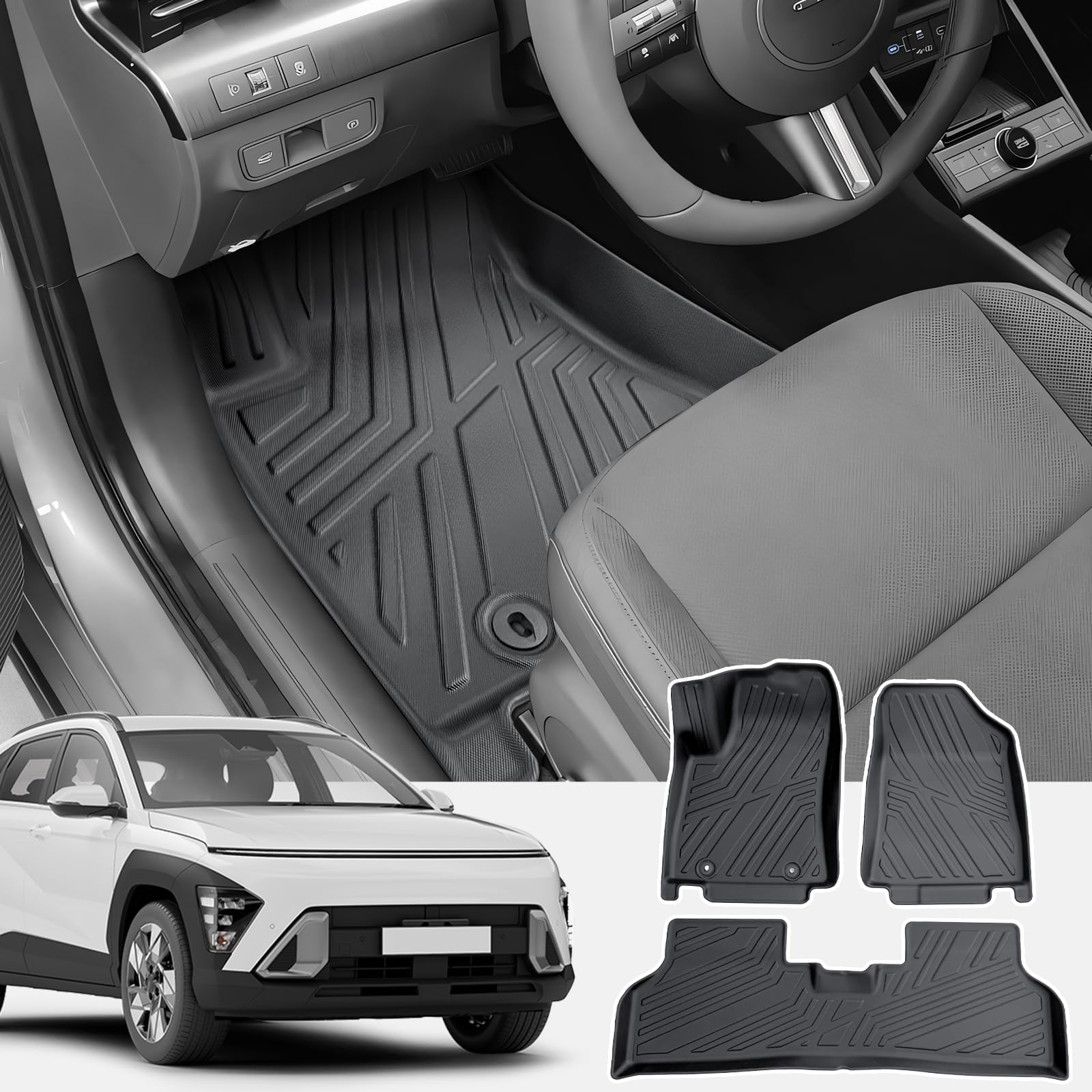 CDEFG Kompatibel mit Hyundai Kona SX2 EV Elektro 2024 2025 Fußmatten, Fussmatten TPE Auto Wasserdicht Einfach zu Säubern Premium Allwetter Gummimatten vorn+hinten Matten Kona EV 2024 Zubehör CDEFG Kompatibel mit Hyundai Kona SX2 EV Elektro 2024 2025 Fußmatten, Fussmatten TPE Auto Wasserdicht Einfach zu Säubern Premium Allwetter Gummimatten vorn+hinten Matten Kona EV 2024 Zubehör von CDEFG