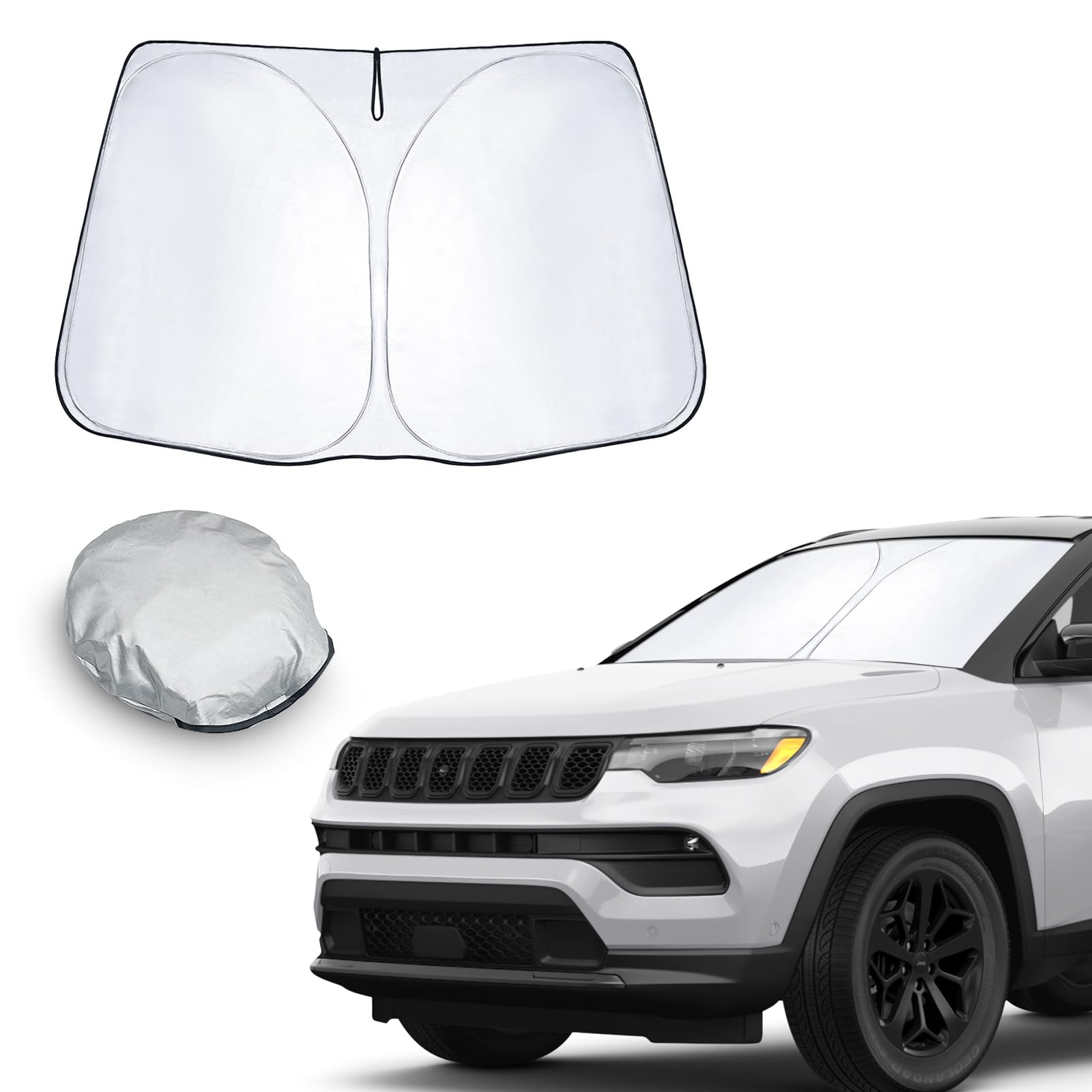 CDEFG Kompatibel mit Jeep Compass 2017-2023 2024 Sonnenschutz Abdeckungen Frontscheibe Sonnenschirm Die Vordere Schallwand Windschutzscheibe Auto Sonnenblende Compass Hybrid Zubehör CDEFG Kompatibel mit Jeep Compass 2017-2023 2024 Sonnenschutz Abdeckungen Frontscheibe Sonnenschirm Die Vordere Schallwand Windschutzscheibe Auto Sonnenblende Compass Hybrid Zubehör von CDEFG