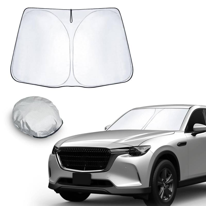 CDEFG Kompatibel mit Mazda CX60 CX-60 2022-2024 2025 Sonnenschutz Abdeckungen Frontscheibe Sonnenschirm Die Vordere Schallwand Windschutzscheibe Auto Sonnenblende CX 60 Zubehör von CDEFG