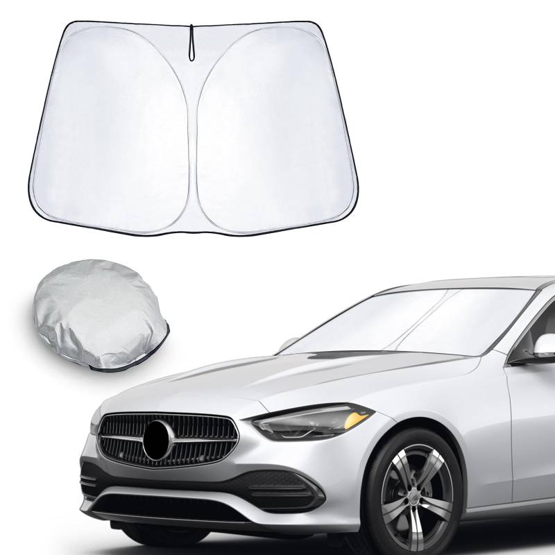 CDEFG Kompatibel mit Mercedes C-Klasse W205 2016-2021 / C-Class W206 2022-2024 2025 Sonnenschutz Abdeckungen Frontscheibe Die Vordere Schallwand Windschutzscheibe Auto Sonnenblende Zubehör von CDEFG
