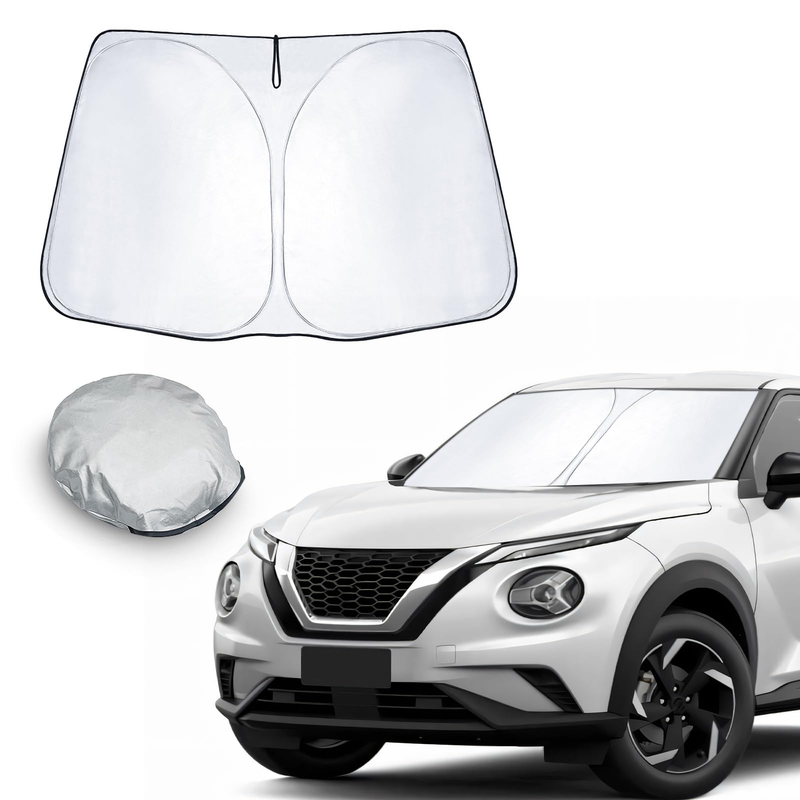 CDEFG Kompatibel mit Nissan Juke F16 2020-2023 2024 Sonnenschutz Abdeckungen Frontscheibe Sonnenschirm Die Vordere Schallwand Windschutzscheibe Auto Sonnenblende Juke F16 Hybrid Zubehör von CDEFG