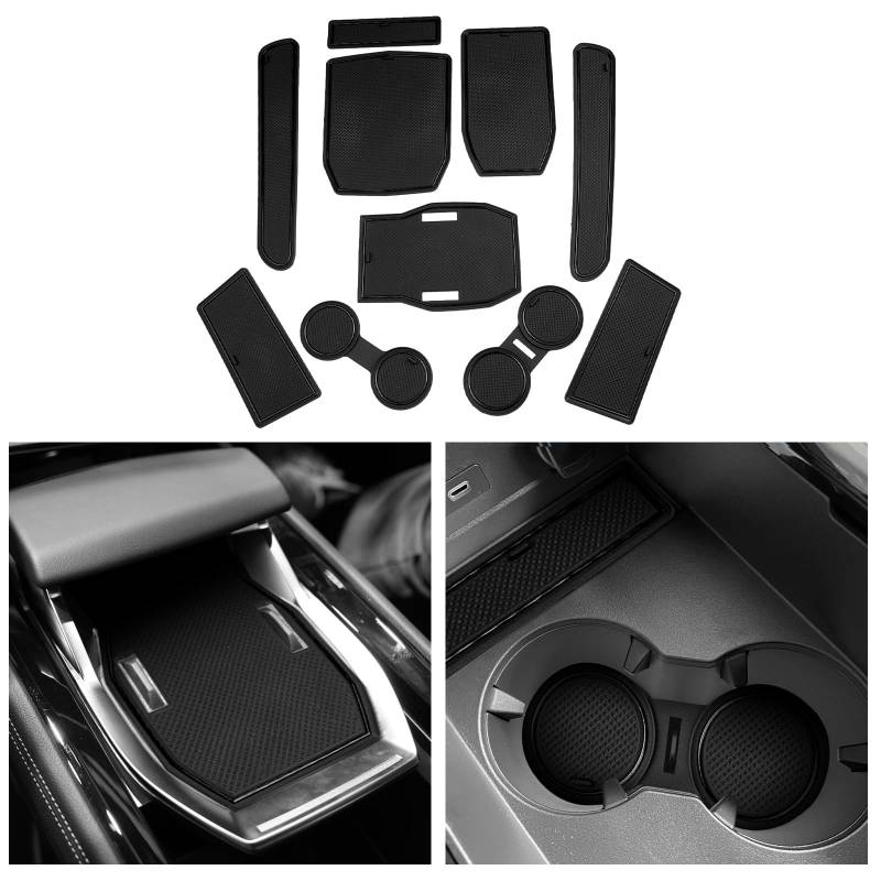 CDEFG Kompatibel mit Renault Austral E-Tech Hybrid 2022 2023 2024, Gummimatten Mittelkonsole Antirutschmatten rutschfest Becherhalter Gummi Matte Armlehne Austral E Tech 2025 Zubehör (Schwarz) von CDEFG