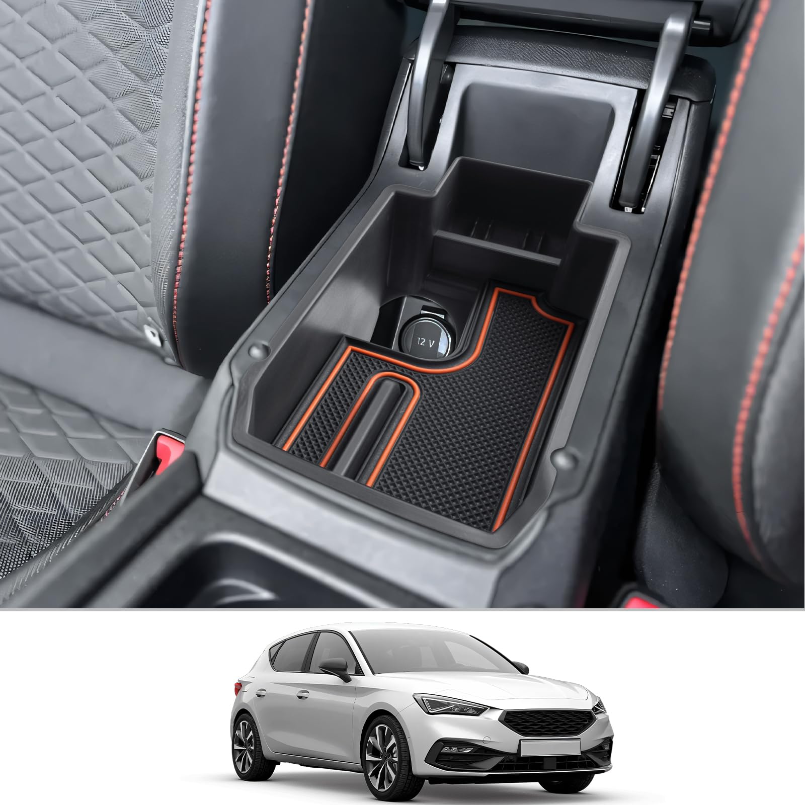 CDEFG Kompatibel mit Seat Leon mk4 KL Cupra Formentor 2020-2023 2024 2025 Mittelkonsole Armlehne Organizer Aufbewahrungsbox Handschuhfach Aufbewahrung Auto Center Console Tray Leon 4 Zubehör (Orange) CDEFG Kompatibel mit Seat Leon mk4 KL Cupra Formentor 2020-2023 2024 2025 Mittelkonsole Armlehne Organizer Aufbewahrungsbox Handschuhfach Aufbewahrung Auto Center Console Tray Leon 4 Zubehör (Orange) von CDEFG