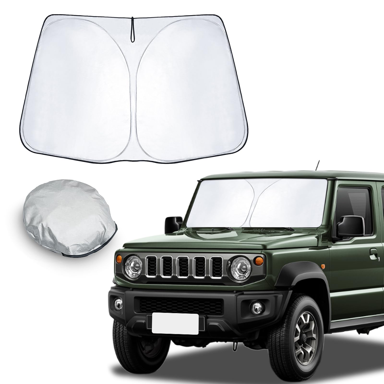 CDEFG Kompatibel mit Suzuki Jimny JB64/JB74 2018-2024 2025 Sonnenschutz Abdeckungen Frontscheibe Sonnenschirm Die Vordere Schallwand Windschutzscheibe Auto Sonnenblende Jimny Zubehör CDEFG Kompatibel mit Suzuki Jimny JB64/JB74 2018-2024 2025 Sonnenschutz Abdeckungen Frontscheibe Sonnenschirm Die Vordere Schallwand Windschutzscheibe Auto Sonnenblende Jimny Zubehör von CDEFG