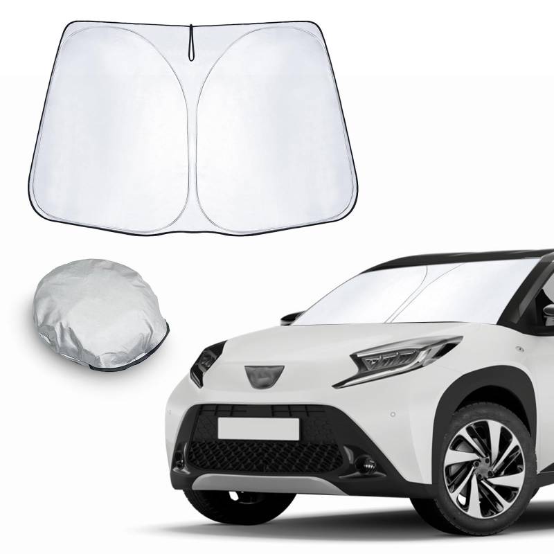 CDEFG Kompatibel mit Toyota Aygo X AB70 2022-2024 2025 Sonnenschutz Abdeckungen Frontscheibe Sonnenschirm Die Vordere Schallwand Windschutzscheibe Auto Sonnenblende Aygo X AB70 Zubehör von CDEFG