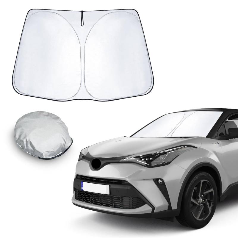 CDEFG Kompatibel mit Toyota C-HR CHR 2016-2024 2025 Sonnenschutz Abdeckungen Frontscheibe Sonnenschirm Die Vordere Schallwand Windschutzscheibe Auto Sonnenblende Zubehör von CDEFG