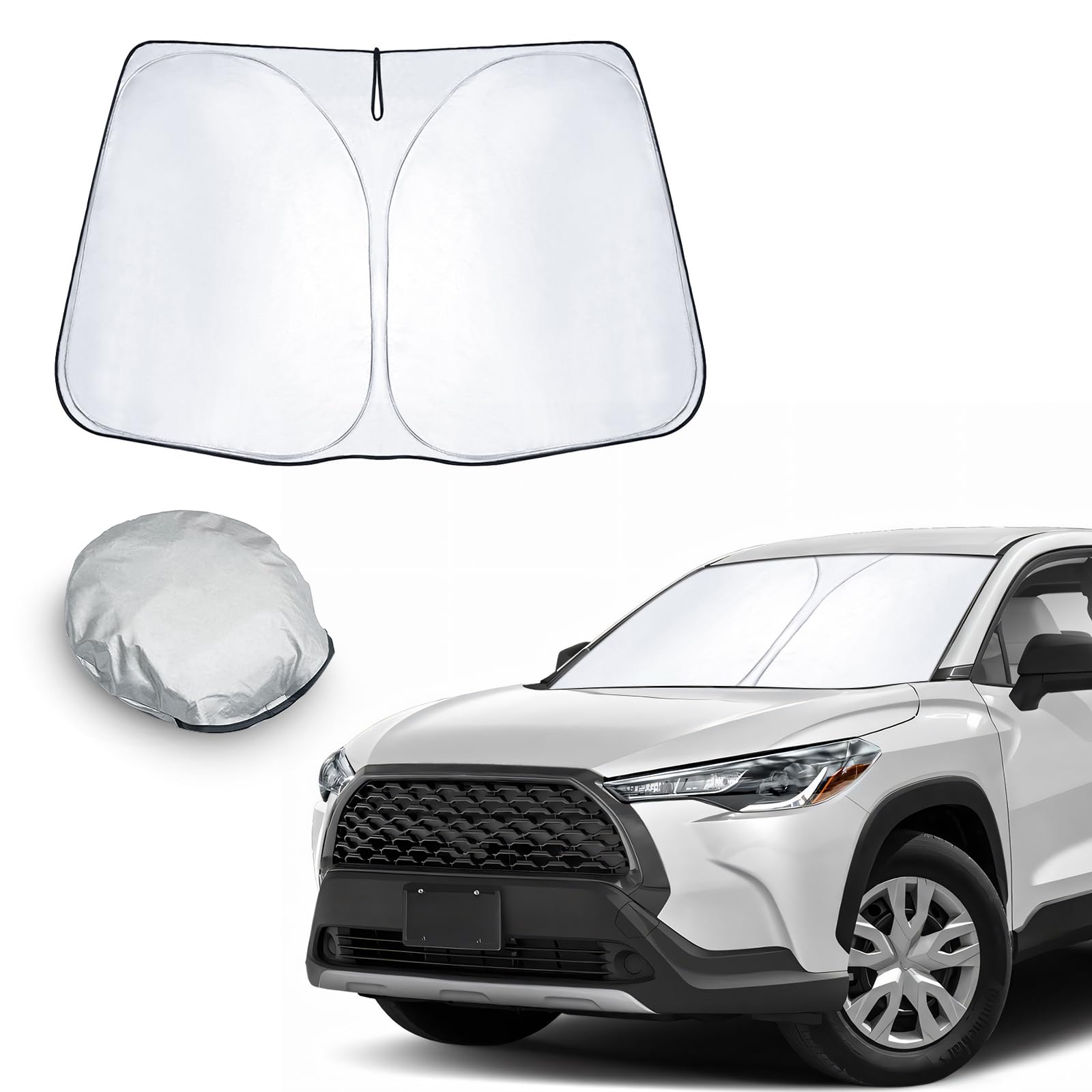 CDEFG Kompatibel mit Toyota Corolla Cross Hybrid XG10 2021-2023 2024 Sonnenschutz Abdeckungen Frontscheibe Sonnenschirm Die Vordere Schallwand Windschutzscheibe Auto Sonnenblende Corolla Zubehör CDEFG Kompatibel mit Toyota Corolla Cross Hybrid XG10 2021-2023 2024 Sonnenschutz Abdeckungen Frontscheibe Sonnenschirm Die Vordere Schallwand Windschutzscheibe Auto Sonnenblende Corolla Zubehör von CDEFG